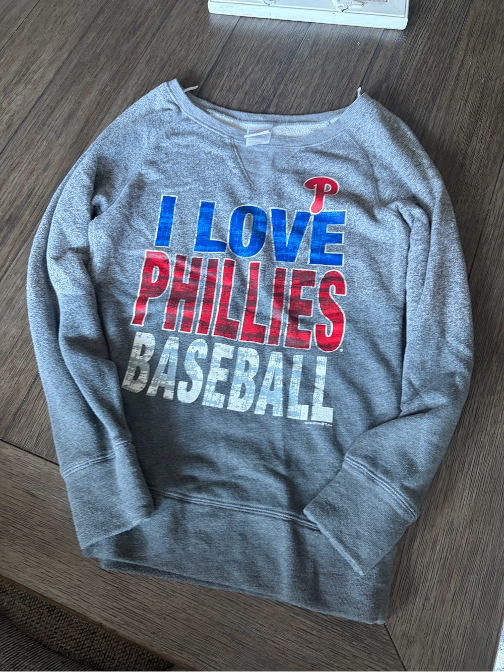 Genuine Merchandise Gray "I Love Phillies Baseball" Women’s small Sweatshirt
